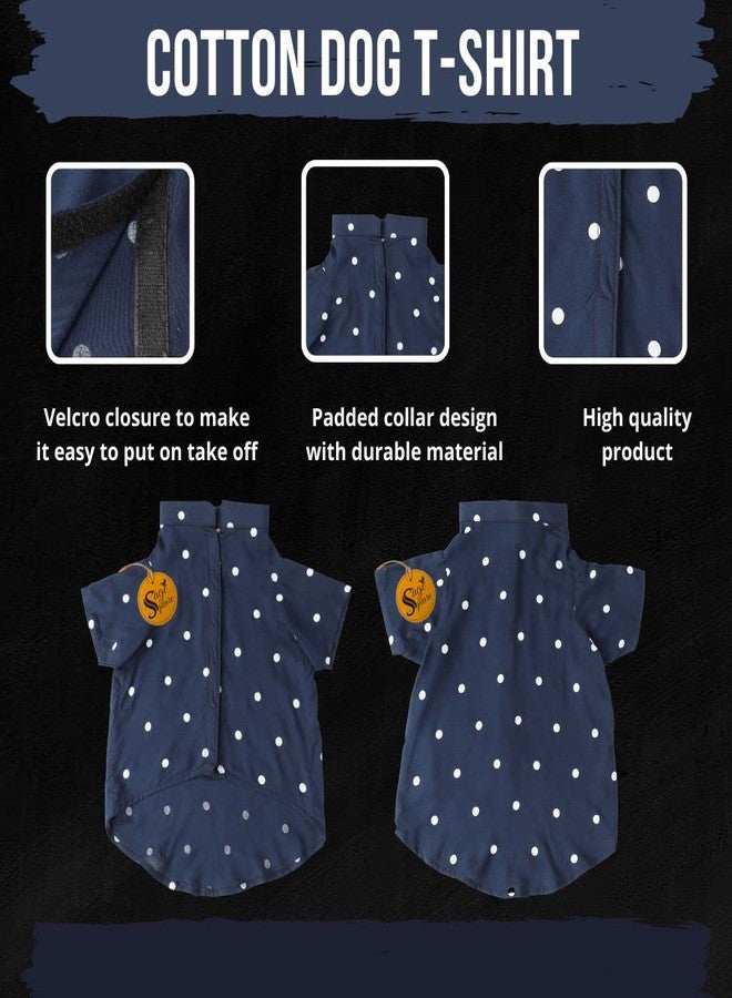 سايج سكوير قميص كلاب من قماش ناعم ومريح بنقشة مربعة أنيقة | تصميم عصري وجذاب للحيوانات الأليفة | خفيف الوزن وناعم | ملابس مريحة وجيدة التهوية للكلاب | طقم صدرية عصري (مقاس كبير جدًا - 24 بوصة) (أزرق منقط) - Image 5